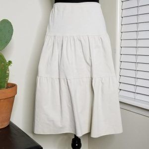 Knee Khaki Corduroy Skirt (Pre-owned)