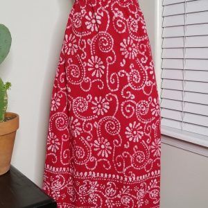 Midi Red White Print Skirt  (Pre-owned)